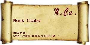 Munk Csaba névjegykártya
