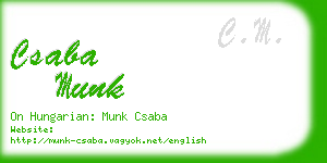 csaba munk business card